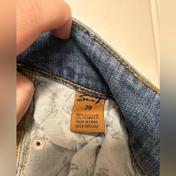 Seven 7 Womens Sexy Flare Stretch Denim Jeans Size 28 (Waist 28 - Inseam 32) - Picture 8 of 8